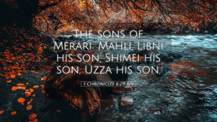 Picture 05 - 1 Chronicles 6:29 KJV Desktop Wallpaper - The sons of Merari; Mahli, Libni his son, Shimei - Desktop Bible Verse Wallpaper