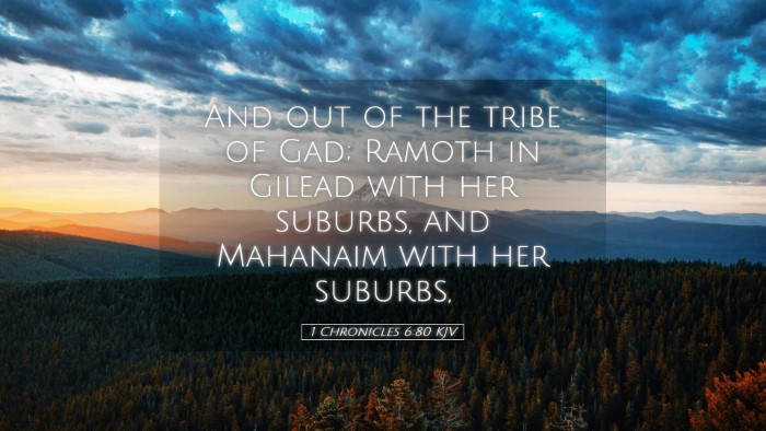Picture 05 - 1 Chronicles 6:80 KJV Desktop Wallpaper - And out of the tribe of Gad; Ramoth in Gilead - Desktop Bible Verse Wallpaper