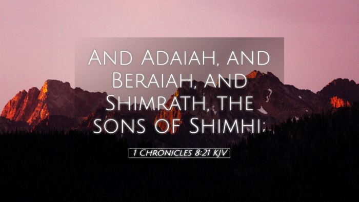 Picture 05 - 1 Chronicles 8:21 KJV Desktop Wallpaper - And Adaiah, and Beraiah, and Shimrath, the sons - Desktop Bible Verse Wallpaper