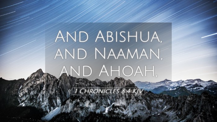 Picture 05 - 1 Chronicles 8:4 KJV Desktop Wallpaper - And Abishua, and Naaman, and - Desktop Bible Verse Wallpaper