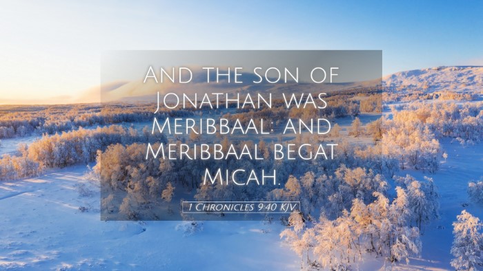 Picture 05 - 1 Chronicles 9:40 KJV Desktop Wallpaper - And the son of Jonathan was Meribbaal: and - Desktop Bible Verse Wallpaper