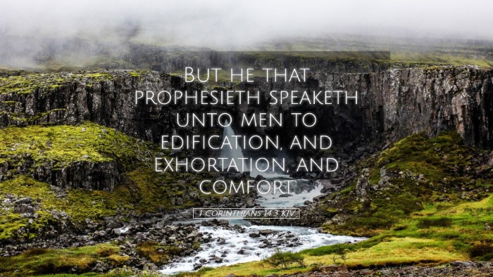 Picture 05 - 1 Corinthians 14:3 KJV Desktop Wallpaper - But he that prophesieth speaketh unto men to - Desktop Bible Verse Wallpaper