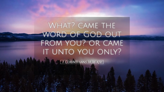 Picture 05 - 1 Corinthians 14:36 KJV Desktop Wallpaper - What? came the word of God out from you? or came - Desktop Bible Verse Wallpaper
