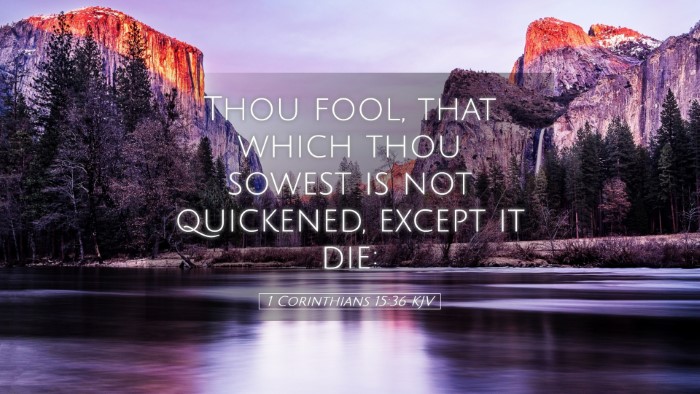 Picture 05 - 1 Corinthians 15:36 KJV Desktop Wallpaper - Thou fool, that which thou sowest is not - Desktop Bible Verse Wallpaper