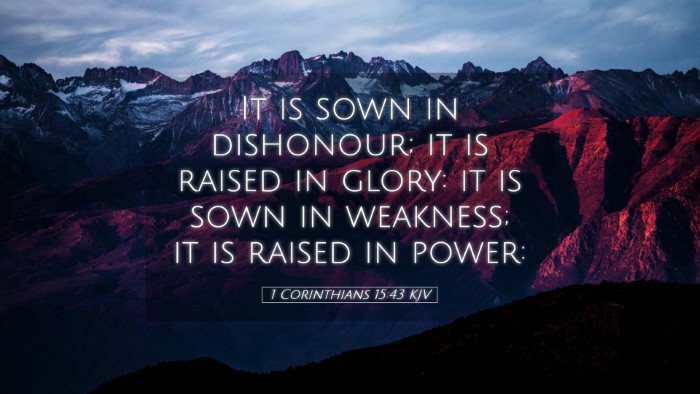 Picture 05 - 1 Corinthians 15:43 KJV Desktop Wallpaper - It is sown in dishonour; it is raised in glory: - Desktop Bible Verse Wallpaper