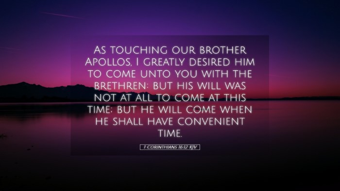 Picture 05 - 1 Corinthians 16:12 KJV Desktop Wallpaper - As touching our brother Apollos, I greatly - Desktop Bible Verse Wallpaper