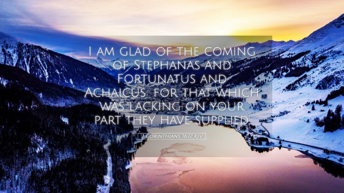 Picture 05 - 1 Corinthians 16:17 KJV Desktop Wallpaper - I am glad of the coming of Stephanas and - Desktop Bible Verse Wallpaper