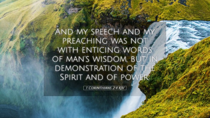 Picture 05 - 1 Corinthians 2:4 KJV Desktop Wallpaper - And my speech and my preaching was not with - Desktop Bible Verse Wallpaper