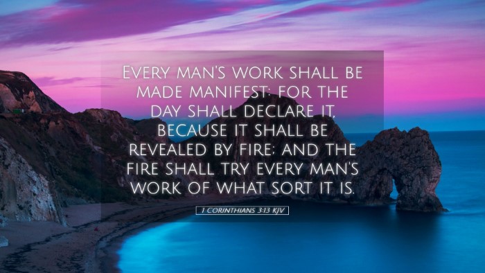 Picture 05 - 1 Corinthians 3:13 KJV Desktop Wallpaper - Every man's work shall be made manifest: for the - Desktop Bible Verse Wallpaper