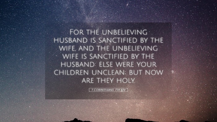 Picture 05 - 1 Corinthians 7:14 KJV Desktop Wallpaper - For the unbelieving husband is sanctified by the - Desktop Bible Verse Wallpaper