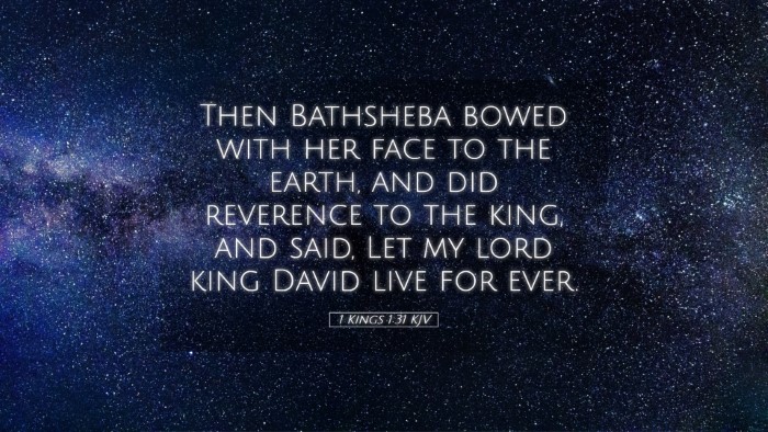 Picture 05 - 1 Kings 1:31 KJV Desktop Wallpaper - Then Bathsheba bowed with her face to the earth, - Desktop Bible Verse Wallpaper