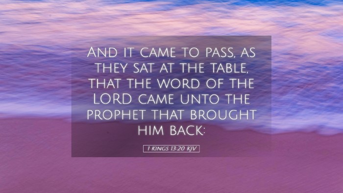 Picture 05 - 1 Kings 13:20 KJV Desktop Wallpaper - And it came to pass, as they sat at the table, - Desktop Bible Verse Wallpaper