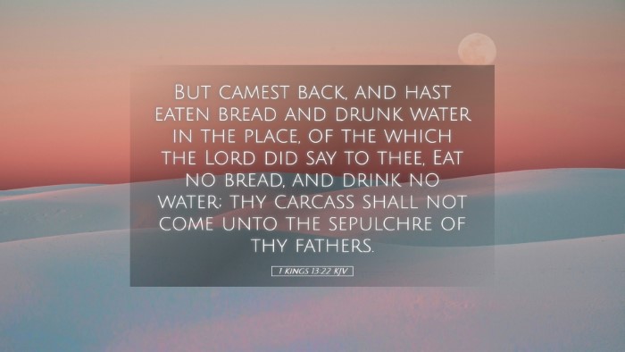 Picture 05 - 1 Kings 13:22 KJV Desktop Wallpaper - But camest back, and hast eaten bread and drunk - Desktop Bible Verse Wallpaper