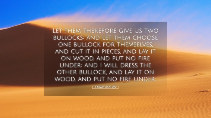 Picture 05 - 1 Kings 18:23 KJV Desktop Wallpaper - Let them therefore give us two bullocks; and let - Desktop Bible Verse Wallpaper