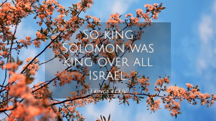Picture 05 - 1 Kings 4:1 KJV Desktop Wallpaper - So king Solomon was king over all - Desktop Bible Verse Wallpaper