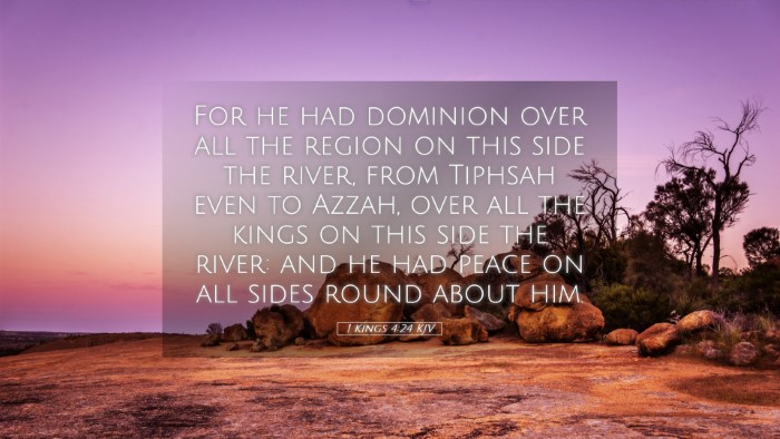 Picture 05 - 1 Kings 4:24 KJV Desktop Wallpaper - For he had dominion over all the region on this - Desktop Bible Verse Wallpaper