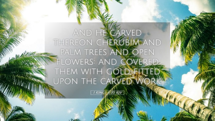 Picture 05 - 1 Kings 6:35 KJV Desktop Wallpaper - And he carved thereon cherubim and palm trees and - Desktop Bible Verse Wallpaper