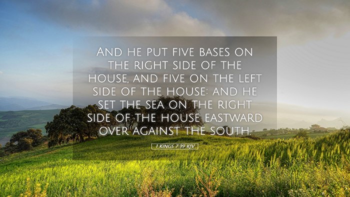 Picture 05 - 1 Kings 7:39 KJV Desktop Wallpaper - And he put five bases on the right side of the - Desktop Bible Verse Wallpaper