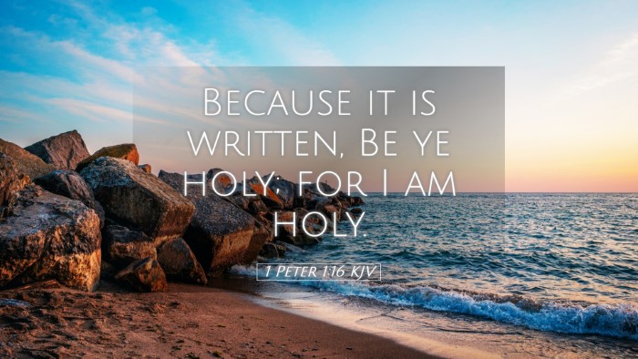 Picture 05 - 1 Peter 1:16 KJV Desktop Wallpaper - Because it is written, Be ye holy; for I am - Desktop Bible Verse Wallpaper