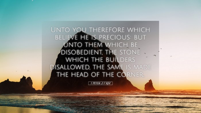 Picture 05 - 1 Peter 2:7 KJV Desktop Wallpaper - Unto you therefore which believe he is precious: - Desktop Bible Verse Wallpaper