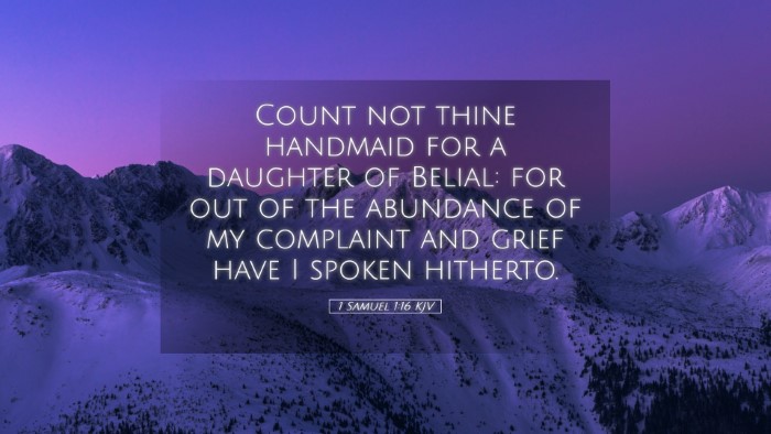 Picture 05 - 1 Samuel 1:16 KJV Desktop Wallpaper - Count not thine handmaid for a daughter of - Desktop Bible Verse Wallpaper