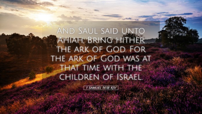 Picture 05 - 1 Samuel 14:18 KJV Desktop Wallpaper - And Saul said unto Ahiah, Bring hither the ark of - Desktop Bible Verse Wallpaper