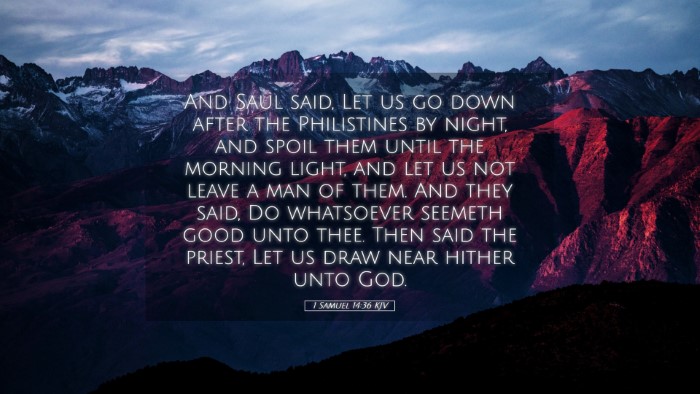 Picture 05 - 1 Samuel 14:36 KJV Desktop Wallpaper - And Saul said, Let us go down after the - Desktop Bible Verse Wallpaper