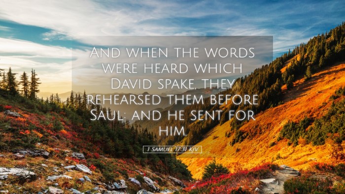 Picture 05 - 1 Samuel 17:31 KJV Desktop Wallpaper - And when the words were heard which David spake, - Desktop Bible Verse Wallpaper