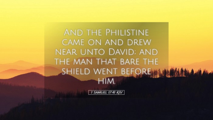 Picture 05 - 1 Samuel 17:41 KJV Desktop Wallpaper - And the Philistine came on and drew near unto - Desktop Bible Verse Wallpaper
