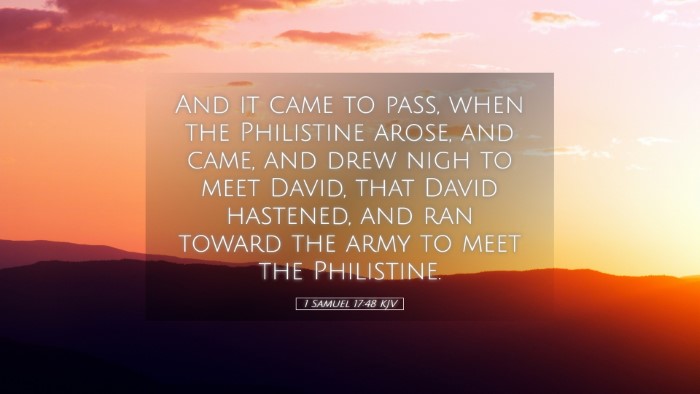 Picture 05 - 1 Samuel 17:48 KJV Desktop Wallpaper - And it came to pass, when the Philistine arose, - Desktop Bible Verse Wallpaper