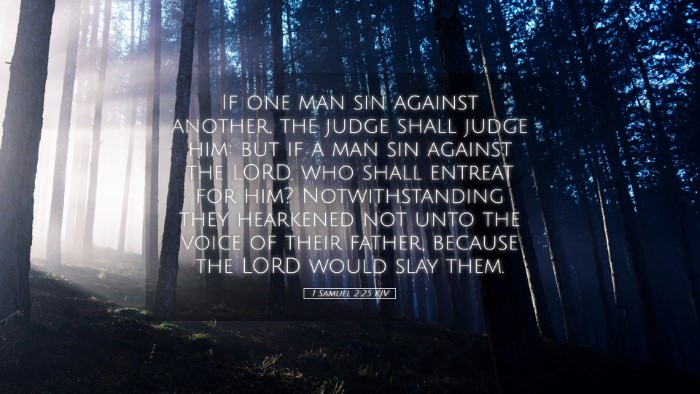 Picture 05 - 1 Samuel 2:25 KJV Desktop Wallpaper - If one man sin against another, the judge shall - Desktop Bible Verse Wallpaper