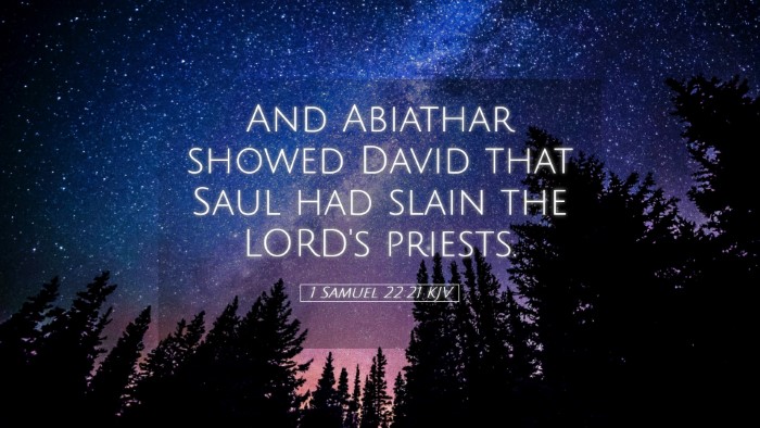 Picture 05 - 1 Samuel 22:21 KJV Desktop Wallpaper - And Abiathar showed David that Saul had slain the - Desktop Bible Verse Wallpaper