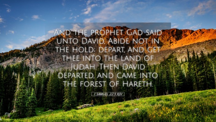 Picture 05 - 1 Samuel 22:5 KJV Desktop Wallpaper - And the prophet Gad said unto David, Abide not in - Desktop Bible Verse Wallpaper