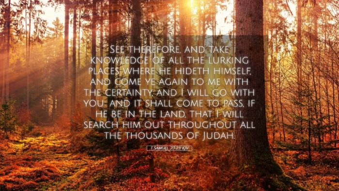 Picture 05 - 1 Samuel 23:23 KJV Desktop Wallpaper - See therefore, and take knowledge of all the - Desktop Bible Verse Wallpaper