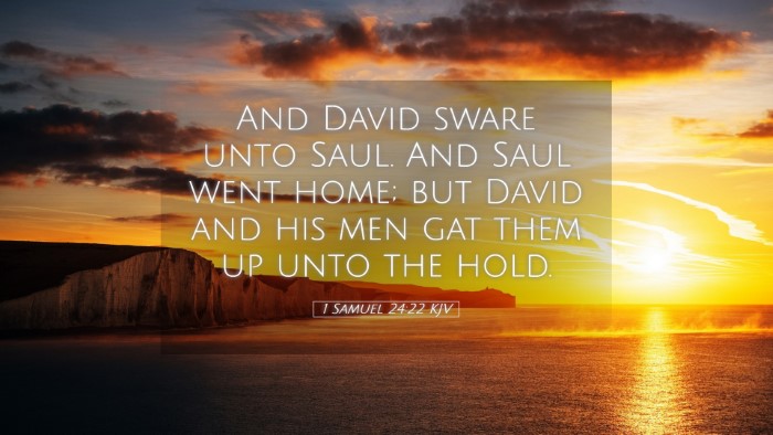 Picture 05 - 1 Samuel 24:22 KJV Desktop Wallpaper - And David sware unto Saul. And Saul went home; - Desktop Bible Verse Wallpaper