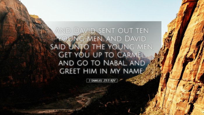 Picture 05 - 1 Samuel 25:5 KJV Desktop Wallpaper - And David sent out ten young men, and David said - Desktop Bible Verse Wallpaper