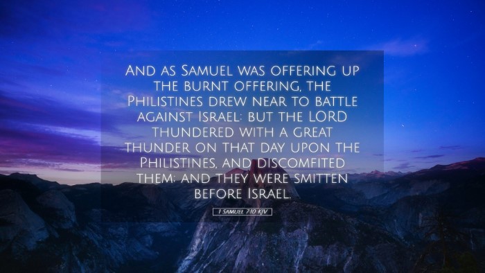 Picture 05 - 1 Samuel 7:10 KJV Desktop Wallpaper - And as Samuel was offering up the burnt offering, - Desktop Bible Verse Wallpaper