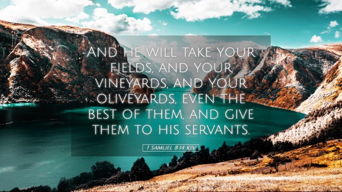 Picture 05 - 1 Samuel 8:14 KJV Desktop Wallpaper - And he will take your fields, and your vineyards, - Desktop Bible Verse Wallpaper