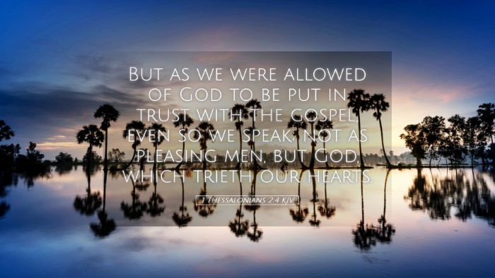 Picture 05 - 1 Thessalonians 2:4 KJV Desktop Wallpaper - But as we were allowed of God to be put in trust - Desktop Bible Verse Wallpaper