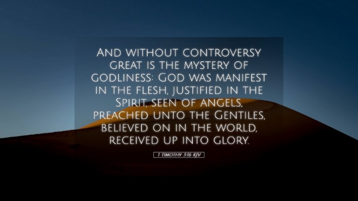Picture 05 - 1 Timothy 3:16 KJV Desktop Wallpaper - And without controversy great is the mystery of - Desktop Bible Verse Wallpaper