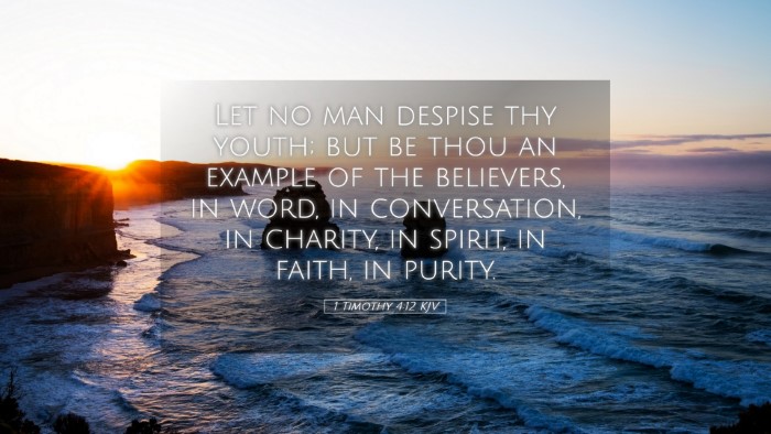 Picture 05 - 1 Timothy 4:12 KJV Desktop Wallpaper - Let no man despise thy youth; but be thou an - Desktop Bible Verse Wallpaper