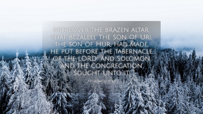 Picture 05 - 2 Chronicles 1:5 KJV Desktop Wallpaper - Moreover the brazen altar, that Bezaleel the son - Desktop Bible Verse Wallpaper
