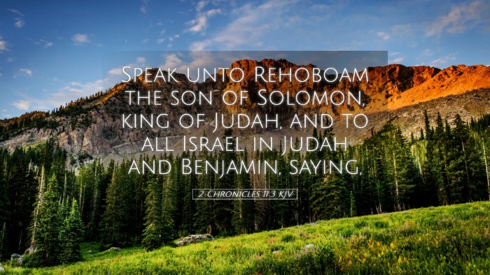 Picture 05 - 2 Chronicles 11:3 KJV Desktop Wallpaper - Speak unto Rehoboam the son of Solomon, king of - Desktop Bible Verse Wallpaper
