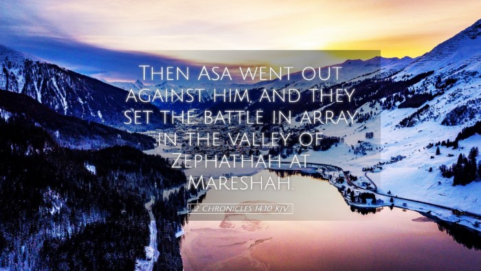 Picture 05 - 2 Chronicles 14:10 KJV Desktop Wallpaper - Then Asa went out against him, and they set the - Desktop Bible Verse Wallpaper