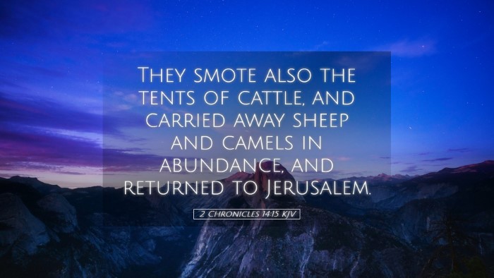Picture 05 - 2 Chronicles 14:15 KJV Desktop Wallpaper - They smote also the tents of cattle, and carried - Desktop Bible Verse Wallpaper