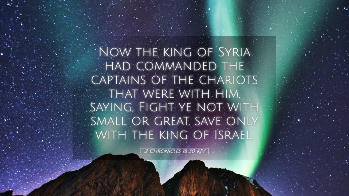 Picture 05 - 2 Chronicles 18:30 KJV Desktop Wallpaper - Now the king of Syria had commanded the captains - Desktop Bible Verse Wallpaper