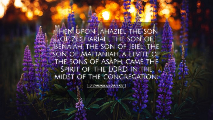 Picture 05 - 2 Chronicles 20:14 KJV Desktop Wallpaper - Then upon Jahaziel the son of Zechariah, the son - Desktop Bible Verse Wallpaper