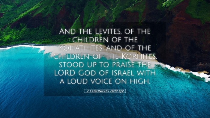 Picture 05 - 2 Chronicles 20:19 KJV Desktop Wallpaper - And the Levites, of the children of the - Desktop Bible Verse Wallpaper