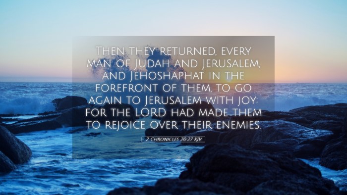 Picture 05 - 2 Chronicles 20:27 KJV Desktop Wallpaper - Then they returned, every man of Judah and - Desktop Bible Verse Wallpaper