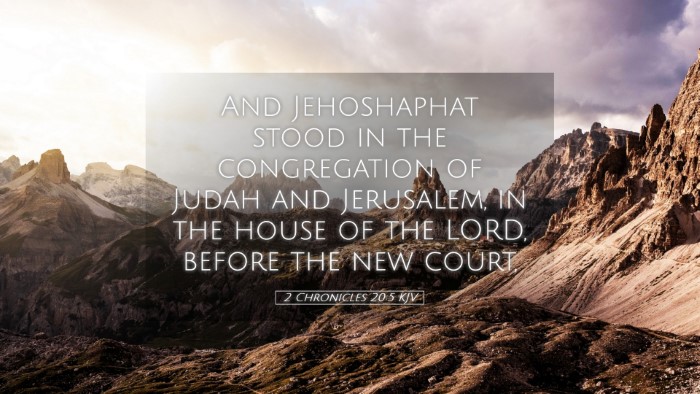 Picture 05 - 2 Chronicles 20:5 KJV Desktop Wallpaper - And Jehoshaphat stood in the congregation of - Desktop Bible Verse Wallpaper